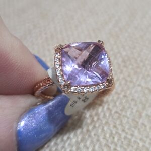 Elegant Pink Rose Gold Gemstone Ring